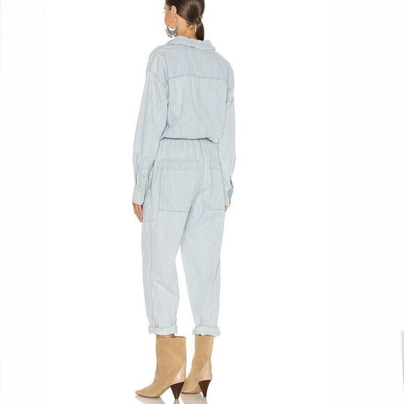 Isabel Marant Etoile NWOT Marvin Chambray Jumpsuit Blue Size 34 - Picture 12 of 13